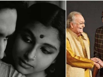 Soumitra Chatterjee and Sharmila Tagore made their acting debut with Satyajit Ray’s Apur Sansar.
