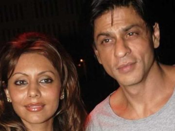 Shah Rukh Khan poses with wife Gauri Khan.